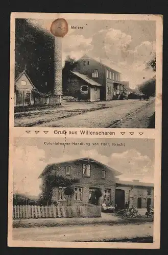 134778 AK Willenscharen Meierei Colonialwaren 1911