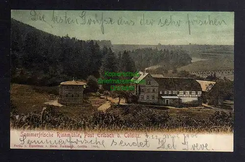 130822 AK Sommerfrische Rinnmühle Post Erlbach bei Colditz um 1910