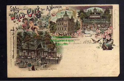 129690 AK Leipzig Connewitz 1897 Wald Cafe A. Wagner Estrade