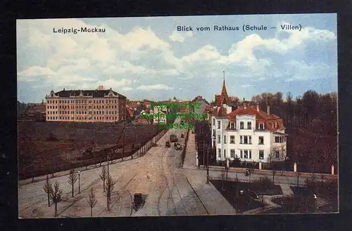 129954 AK Leipzig Mockau Blick vom Rathaus Schule Villen um 1920