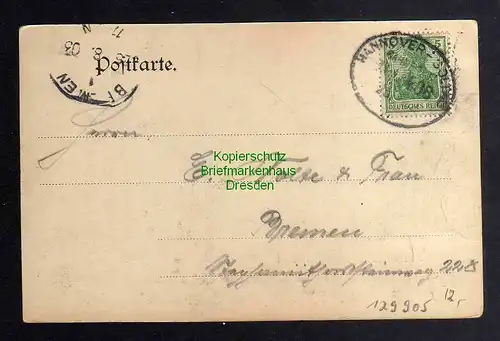 129905 AK Lüneburger Heide Böhme Thal 1903 Bahnpost