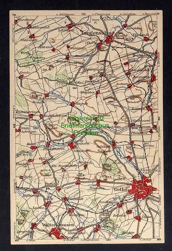 129944 Wona Landkarten AK 811 Gotha Waltershausen Langensalza Nägelstedt