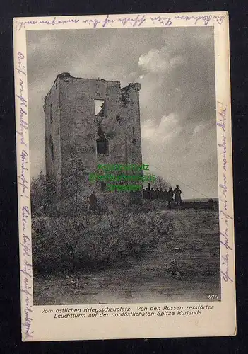 126377 AK Königsberg Ostpr. 1917 zerstörter Leuchtturm Kurland Ruine Zerstörung
