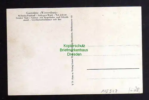 125947 AK Solingen Wald Gaststätte Westersburg um 1935