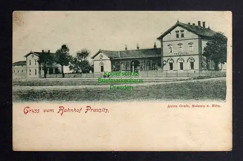 126182 AK Prausitz Hirschstein um 1900 Bahnhof Verlag Anton Grafe Meissen