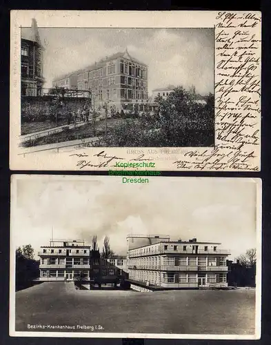 123511 2 AK Freiberg Gerberschule 1903 Krankenhaus Fotokarte 1930