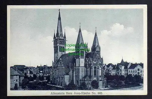 123690 AK Olsztyn Allenstein Herz Jesu Kirche um 1920