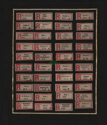 B12501 Sammlung Deutschland um 1939 - 1943  Einschreiben R Zettel Nr. 1-1000 kpl