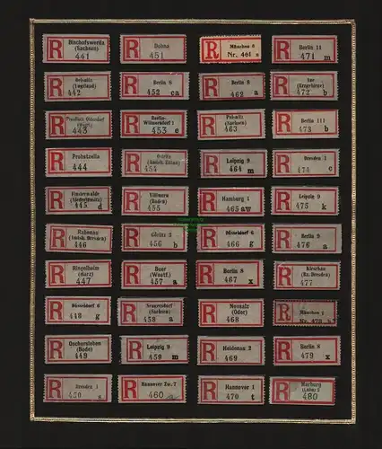 B12501 Sammlung Deutschland um 1939 - 1943  Einschreiben R Zettel Nr. 1-1000 kpl