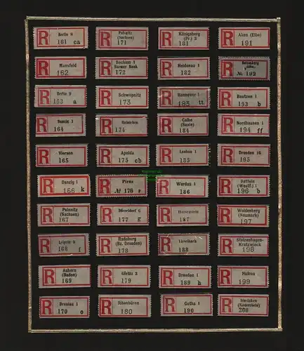 B12501 Sammlung Deutschland um 1939 - 1943  Einschreiben R Zettel Nr. 1-1000 kpl