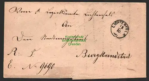 B8683 portofreier Faltbrief Lichtenfels Oberfranken nach Burkunstadt 1869