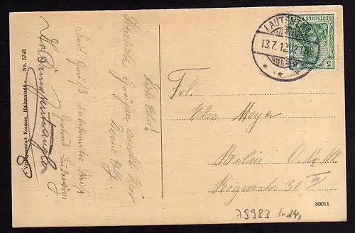 79983 AK Lautenthal Harz Eingangsstraße mit Post 1912 Kaiserliches Postamt