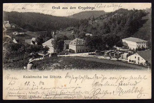 29302 AK Kniebreche bei Zöblitz Sägewerk Tischlerei ??? 1904 Erzgebirge