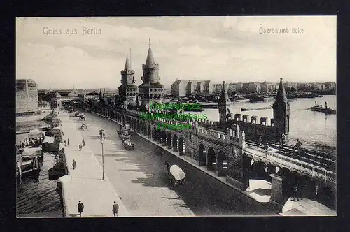 123798 AK Berlin Oberbaumbrücke Spree um 1915