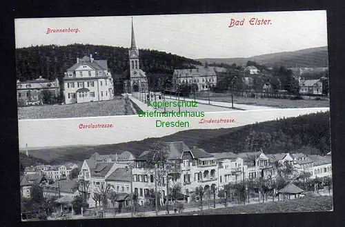 123956 AK Bad Elster Brunnenberg Carolastrasse Lindenstrasse um 1910