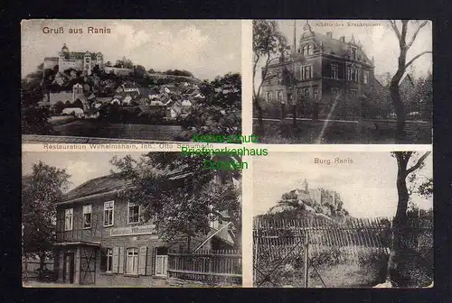 124028 AK Ranis Burg Restauration Wilhelmshain Krankenhaus um 1925
