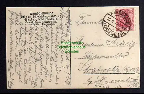 124061 AK Ebersbach Sachen Humboldtbaude 1919 Schlechteberg Wirtshaus Museum