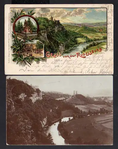 111512 2 AK Rudelsburg Fotokarte 1906 Litho 1899