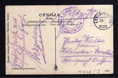 111638 AK Serbien Bahn Bau Kompagnie ca. 1918 Feldpost ohne Monats und Jahreszah
