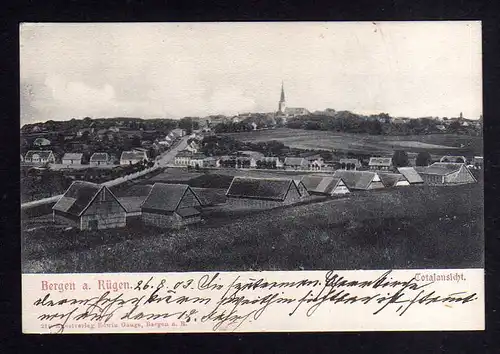 111673 AK Bergen Rügen 1903 Totalansicht Panorama