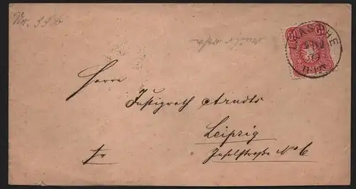B12923 DR Deutsches Reich Brief Laasphe 1879 nach Leipzig
