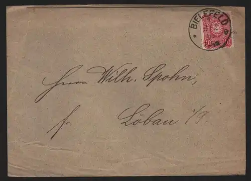 B12922 DR Deutsches Reich Brief Bielefeld 1886 nach Löbau Sachs.