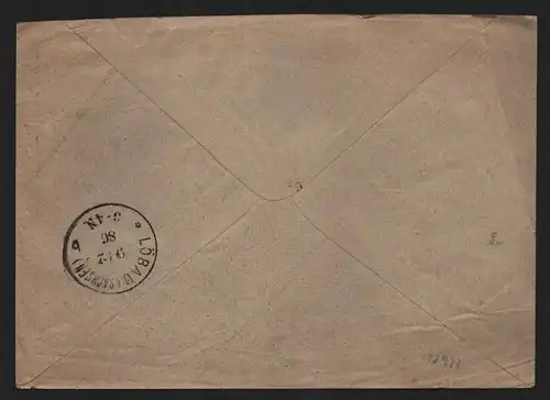 B12922 DR Deutsches Reich Brief Bielefeld 1886 nach Löbau Sachs.