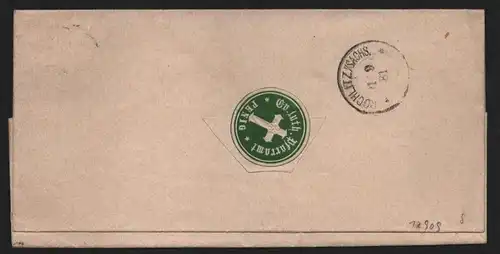 B12909 DR Deutsches Reich Brief Penig Sachs. Nach Rochlitz 1881