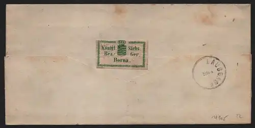 B12905 DR Deutsches Reich Brief Borna 1878 nach Leipzig Gerichts Verschlussmarke