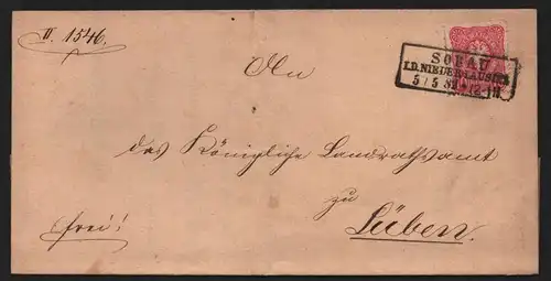 B12900 DR Deutsches Reich Brief Sorau Niederlausitz Polizei Verwaltung n. Lüben