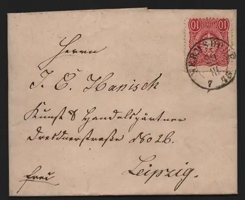 B12898 DR Deutsches Reich Brief Wermsdorf 1875 mit Inhalt nach Leipzig