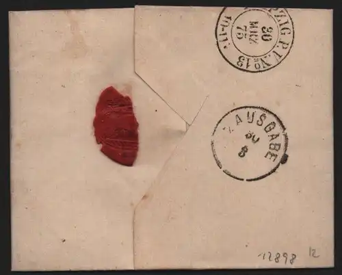 B12898 DR Deutsches Reich Brief Wermsdorf 1875 mit Inhalt nach Leipzig