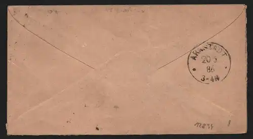 B12894 DR Deutsches Reich Brief Eisenach 1886 nach Arnstadt