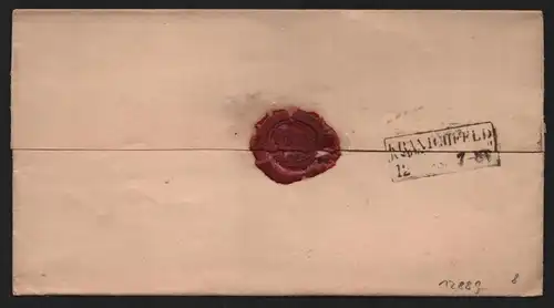 B12889 DR Deutsches Reich Brief Jena 1885 an Amtsgericht Kranichfeld ohne Inhalt