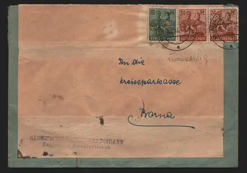 B12871 SBZ Brief Währungsreform Zehnfachfrankatur 1948 Neukieritzsch 10.7.48 an