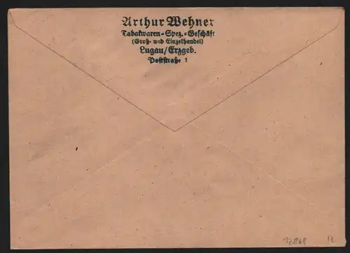 B12869 SBZ Brief Währungsreform Zehnfachfrankatur 1948 Lugau Erzgeb. 25.6.48