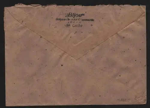 B12832 SBZ Brief Währungsreform Zehnfachfrankatur 1948 Gotha n. Ilmenau 25.6.48