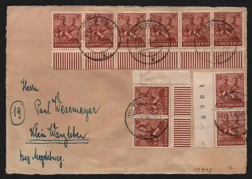 B12803 SBZ Brief Währungsreform Zehnfachfrankatur 1948 Drucksache Berlin Rudow