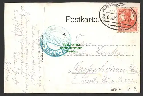 36617 AK Immendingen 1917 von Westen Verkehrsverein Zensur Bahnpost