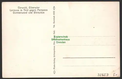 35653 AK Ehrwald Biberwier Lermoos Tirol Fernpass Blei um 1935