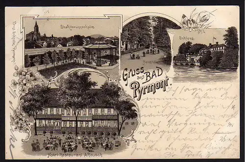 35720 AK Bad Pyrmont Hotel Restaurant A. Reusch 1897