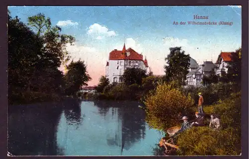 35660 AK Hanau An der Wilhelmsbrücke Kinzig Villa 1918