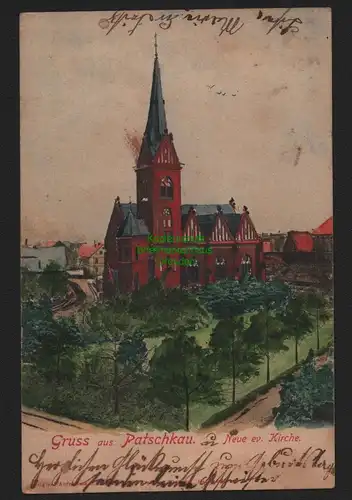 150530 AK Patschkau Paczkow um 1905 Neue ev. Kirche