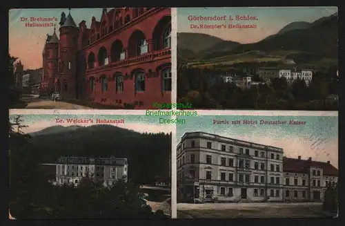 150675 AK Görbersdorf bei Waldenburg Schlesien Sokolowsko Hotel Deutscher Kaiser