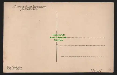150215 AK Fotokarte Landesschule Dresden Rektorhaus um 1930