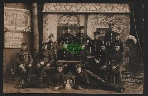 150312 AK Truppenübungsplatz Gruppe Wpr. 1912 Foto Gasthaus zum Alten Knochen