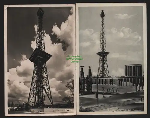 150274 2 AK Berlin Charlottenburg Funkturm 1938 Automobilausstellung 1941