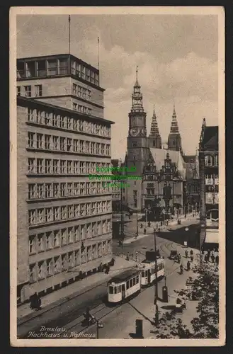 150284 AK Breslau 1942 Hochhaus Rathaus