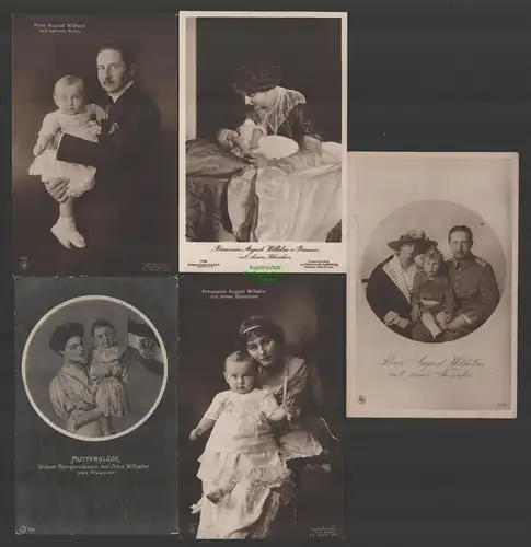144890 5 AK Kaiserhaus Prinzessin August Wilhelm von Preussen Prinz um 1915