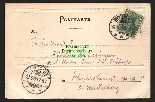 140156 AK Worms Luther Denkmal Passepartout Litho Engel